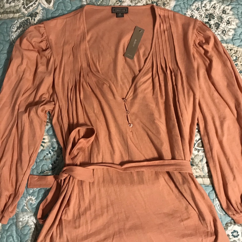 J. Crew Pink Tie blouse